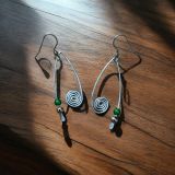 Green Swirl Earrings