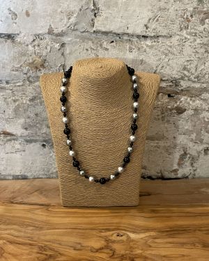 Black And White Bead Necklace