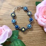 Blue And Yellow Hematite Bracelet