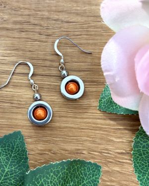 Orange Hematite Earrings