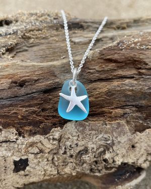 Light Blue Sea Glass Necklace