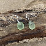 Green Sea Glass Earrings