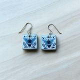 Ceramic Blue Bee Earrings
