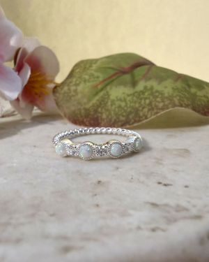 White Opal Stone Ring