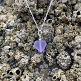 Purple Sea Glass Heart Necklace