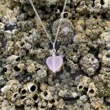 Pink Sea Glass Heart Necklace
