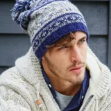 Stornoway Blue Bobble Beanie