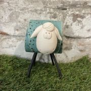 Ceramic Turquoise Sheep Ornament