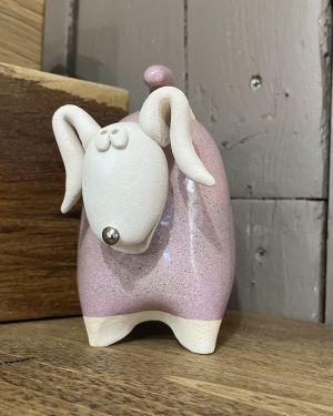 Ceramic Pink Dog