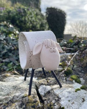 Ceramic Daisy Sheep Ornament