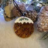 Fused Glass Mince Pie Christmas Decoration