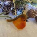 Fused Glass Robin Christmas Decoration