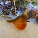 Fused Glass Robin Christmas Decoration