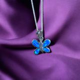 Blue Opal Butterfly Necklace