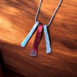 Red And Silver Icicles Necklace