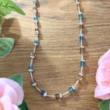 Orange And Blue Crystal Necklace