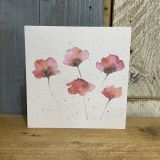 Red Flower Watercolour Card