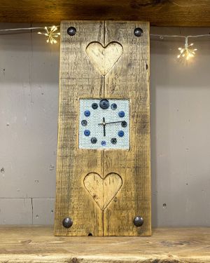Double Heart Button Clock