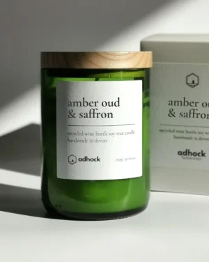 Amber Oud And Saffron Wine Bottle Candle