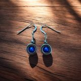 Dark Blue Hematite Earrings