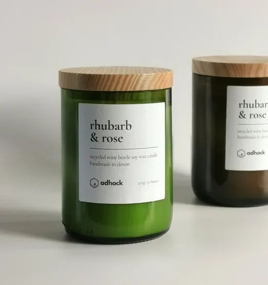 Recycled Wine Bottle Candles