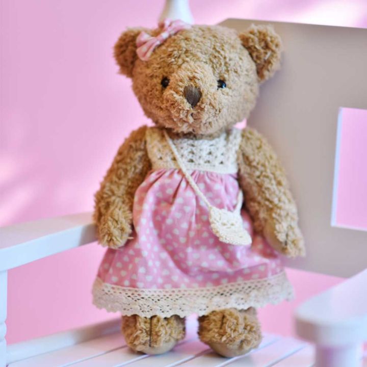pink bear dresses Pink Sequin Halter Dress for Plush Toys