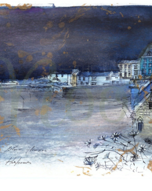 Blue Houses On Tenby Beach