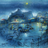 Tenby Harbour At Night