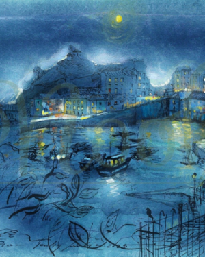 Tenby Harbour At Night