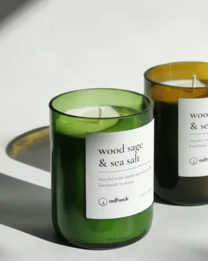Wood Sage And Sea Salt Wine Bottle Candle