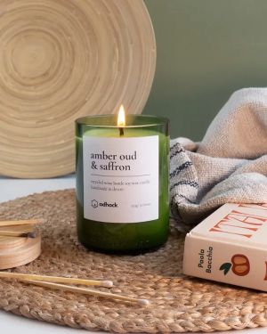 Amber Oud And Saffron Wine Bottle Candle