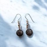 Small Black Circle Copper Earrings