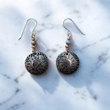 Large Black Circle Copper Earrings
