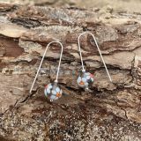 Clear Floral Sea Glass Earrings
