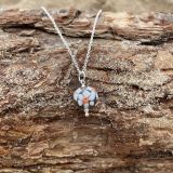 Clear Floral Sea Glass Necklace