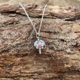 Clear Floral Sea Glass Necklace