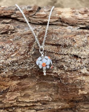Clear Floral Sea Glass Necklace