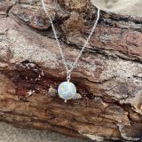 Blue Floral Sea Glass Necklace