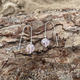 Pink Floral Sea Glass Earrings