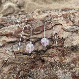 Pink Floral Sea Glass Earrings
