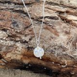White Floral Sea Glass Necklace