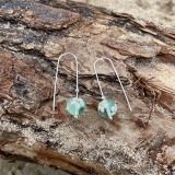 Green Floral Sea Glass Earrings