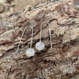 White Floral Sea Glass Earrings