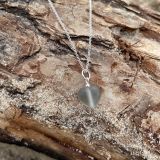 Grey Sea Glass Heart Necklace