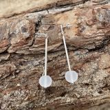 White Sea Glass Dangler Earrings