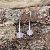 Pink Sea Glass Dangler Earrings