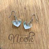 Acrylic White Heart Earrings