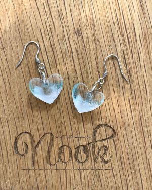 Acrylic White Heart Earrings