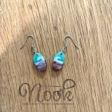 Acrylic Oval Wooden Earrings