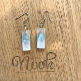 Acrylic White Rectangular Earrings